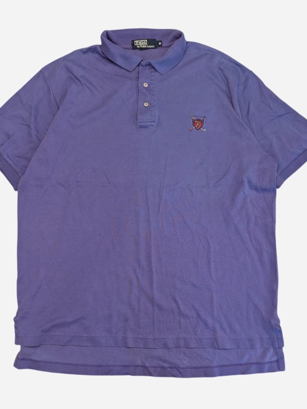 Ralph Lauren Purple Polo Shirt with Embroidered Golf Crest